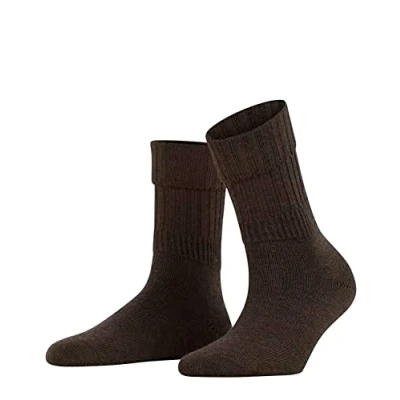 Imagen de FALKE Striggings Rib W SO lana unicolor 1 par, Calcetines Mujer, Marrón (Dark Brown 5450), 35 38