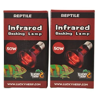 Imagen de Lucky Herp Bombilla infrarroja para reptiles, 2 unidades, E27, rosca de tornillo (50 W)
