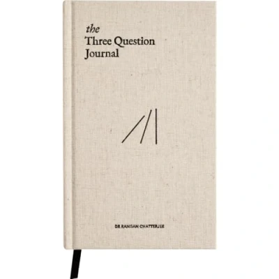 Imagen de The Three Question Journal Dr. Rangan Chatterjee diario de gratitud 2024 para atención plena, alivio del estrés, guiado el bienestar mental y crecimiento personal, lino