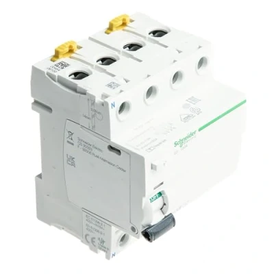 Imagen de Schneider Electric A9R15491 iID Interruptor Diferencial, Clase AC, 4P, 100A, 300mA, 73.5mm x 72mm 91mm, Blanco