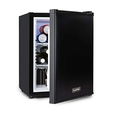 Imagen de KLARSTEIN Happy Hour Nevera Pequeña Portatil Eléctrica, Mini Silenciosa, Habitación, Caravana, Oficina, Frigorificos Pequeños Refrescos, Cervezas, Estantes Extraíbles, Minibar 5 15C, 40 l.