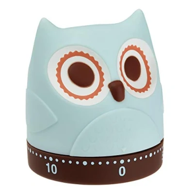 Imagen de TFA Dostmann 38.1039 Reloj de cocina OWL, mecánico, divertido temporizador huevos, retro, plástico engomado, 61 x 71 mm largo ancho alto.