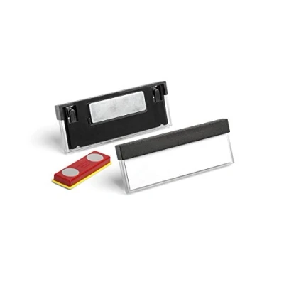 Imagen de Durable 850501 Placa de identificación Select, 17 x 67 mm, con imán, paquete 25, negra