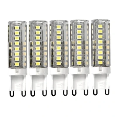 Imagen de JANDEI Pack de 5 bombillas LED G9, 6W, color Blanco Cálido 3000K, 400 lúmenes, ángulo 360 grados, no regulable.