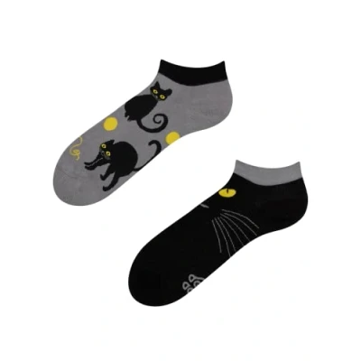 Imagen de Dedoles Calcetines Unisex Hombre Mujer y Niños Algodón muchos diseños divertidos diferente izquierda derecha, color: Negro, diseño: Ojos de gato (tobilleros), tamaño: 35 38