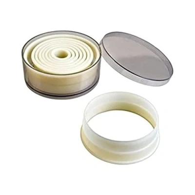 Imagen de Ibili 784201 Lot de 9 emporte pièces arrondi Lisse Corta MASAS Redondo Liso (9 PC), Stainless Steel, Blanco, 10 x 5 cm,