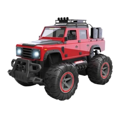 Imagen de Ninco Overlander. Funciona con Pilas. Coche Monster Truck Teledirigido. Escala 1/14. Luces. Emisora 2,4 GHz. Color Rojo. +6 años. NH93173