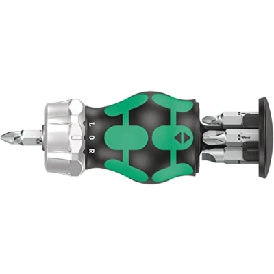 Imagen de Wera 05008885001 Kraftform Kompakt Stubby Recámara RA 3, Destornillador de carraca con cargador puntas, 6 piezas