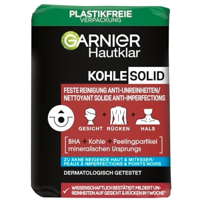 Imagen de 3 x Garnier Skinklar PureActive Limpiador fijo con carbón (100 g cada uno, 1 paquete)