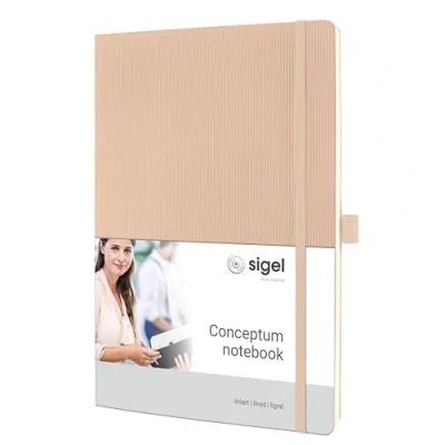 Imagen de SIGEL CO331 Cuaderno premium a líneas, A4, tapa blanda, beige Conceptum