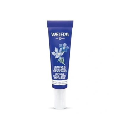 Imagen de Weleda Contorno de Ojos y Labios Redensificante, Reduce Arrugas, Bolsas Ojeras e Hinchazón, Reafirma, 100% Natural, con Genciana Azul Edelweiss, Vegana, Pieles Maduras 10 ml