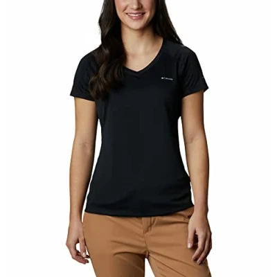 Imagen de Columbia Zero Rules Short Sleeve Shirt Camiseta para Mujer, Color Negro, Talla XS