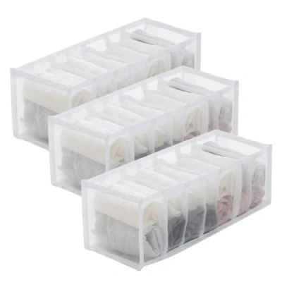 Imagen de volumoon Organizador de Cajón, 3 Piezas Almacenamiento Ropa Interior, Compartimentos Organizador, Plegable para Calcetines, Corbatas, Bragas, Interior