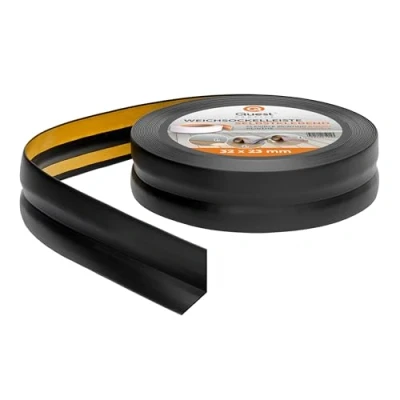Imagen de Rodapiés Flexible Autoadhesivo Rodapié Plegable para Cocina Baño Cinta de sellado Perfil PVC Estanco Decorativo 32 mm x 23 5 Metros Negro