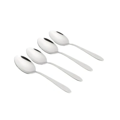 Imagen de WARESHARK Juego de 4 cucharas acero inoxidable para mesa sopa, cuchara postre, cubiertos pulido espejo, 19 cm