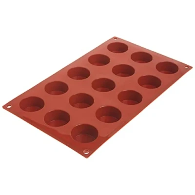 Imagen de Silikomart SF027 Petit Fours Molde de Silicona Ø40 h 20 mm, Rojo