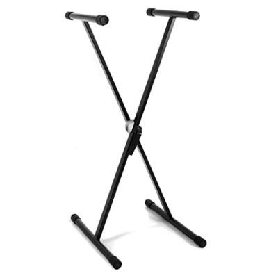 Imagen de GEWA Keyboard Stand KS 40, Baby Gear System, soporte para instrumentos (de tubo, fácil de plegar, regulable en altura y anchura), negro