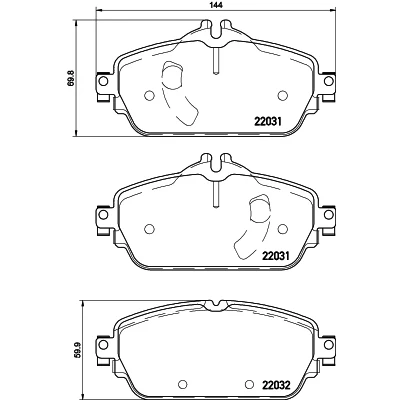 Imagen de HELLA 8DB 355 021 541 Juego de pastillas freno preparado para indicador desgaste MERCEDES BENZ: Clase C Berlina, E T modell