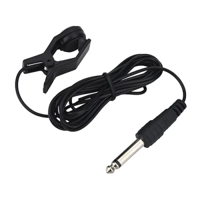 Imagen de Clip on Pickup, Portátil Pickup Micrófono de Contacto Vocal Pick Up Transductor Audio para Sintonizador Instrumentos Musicales