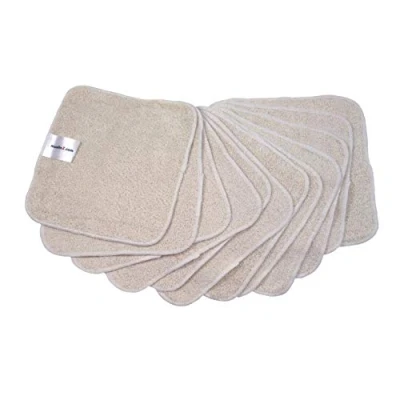 Imagen de MuslinZ 12PK toallitas de bambú algodón Terry 20x20 cms Tela facial lavable para bebés reutilizables (sin blanquear)...