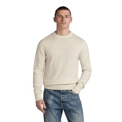 Imagen de G STAR Premium CORE Jersey de punto, Hombre, Talla: Large, Eggnog
