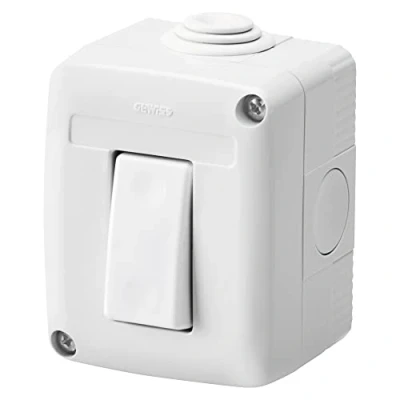 Imagen de Gewiss Contenedor completo de aparatos System protegido, con desviador unipolar 16 Ax, IP40, gris Ral 7035