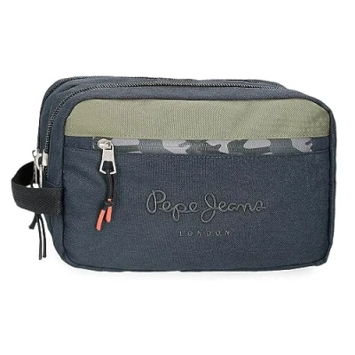 Imagen de Pepe Jeans Cromwell Neceser Dos Compartimentos Adaptable Negro 26x16x12 cms Poliéster