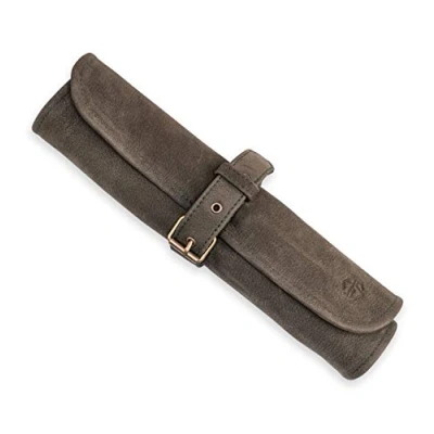 Imagen de Angus Stoke Harvey Funda de piel para cuchillos cocinero (piel, con cierre, color verde oliva)