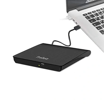 Imagen de Froibetz Grabadora DVD CD Externo Unidad USB 3.0 R RW Dispositivo Lector de Tarjetas Portátil Ultra Slim External Disc con Mac/OS/XP/Win11/Win10/Win7/Win8 (negro)
