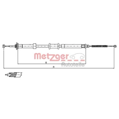 Imagen de METZGER 12.0701 Cable de Freno Mano Atrás derecha 1430/1182 Tambor COFLE