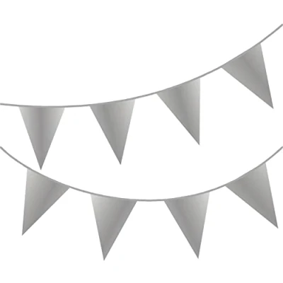 Imagen de Happium Banderines de color sólido 10 m para decoración fiestas (plata)