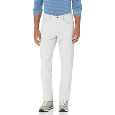 Imagen de Amazon Essentials Pantalón Chino Elástico Cómodo con 5 Bolsillos y de Ajuste Recto (Previamente Goodthreads) Hombre, Gris Claro, 29W / 34L