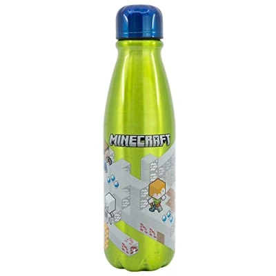 Imagen de Botella de agua reutilizable aluminio infantil 600 ml Minecraft
