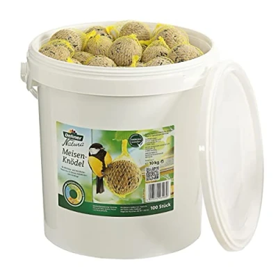 Imagen de Dehner Natura alimento para pájaros silvestres, Bolas de grasa con red, Alimentos premium ricos en energía todas las estaciones