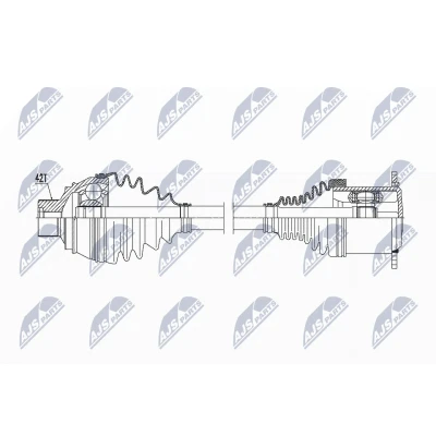 Imagen de NTY NPW AU 011 Árbol de transmisión Eje delantero, izquierda, derecha 465 AUDI: A5 B8 Sportback, A4 Berlina norauto,