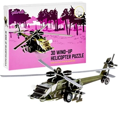 Imagen de qollorette Juguetes de Cuerda Vehiculos Construccion Juguete Educativos Helicópteros Militares para Niños 3D Puzzle en Miniatura y Niñas