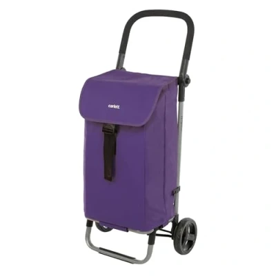 Imagen de Carlett Lite Style LETT201 L4 Carro de la Compra Ligero y Plegable Carrito Supermercado Capacidad XL 60L Manillar Ajustable Diseño Compacto Violeta
