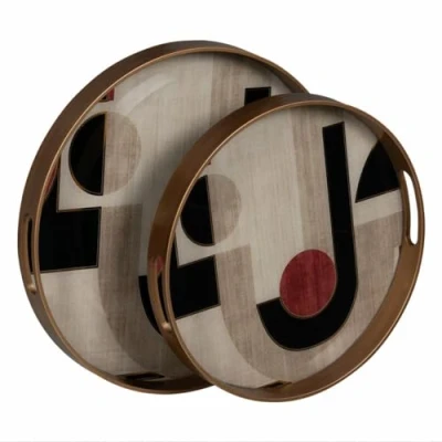 Imagen de BigBuy Home Bandeja de Aperitivos PVC Cristal Abstracto 42 x 4,2 cm (2 Unidades)