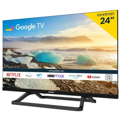 Imagen de Infiniton TV LED 24 Pulgadas INTV A24G24 HD Google Oficial Smart Chromecast DVB T2 &amp; S2 WiFi USB Grabador (24 Pulgadas)