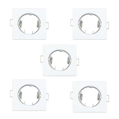 Imagen de Popp® Marco para Foco Empotrable, ARO Bombillas GU10, luz Led Redondo Fijo orientable (Pack 5, 003 FIJO)