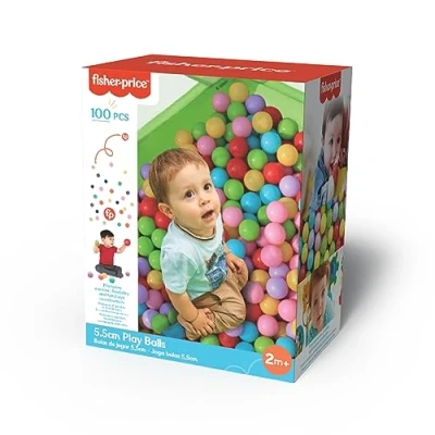 Imagen de DQB DeQUBE Fisher Price Pack de 100 Pelotas Multicolor 6 Colores Diferentes Diámetro 5,5 cm (Deqube 920D00176)