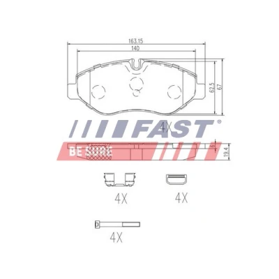 Imagen de FAST FT29135 Juego de pastillas freno Eje delantero preparado para indicador desgaste IVECO: DAILY 3 Kasten/Kombi, 6 Pritsche/Fahrgestell