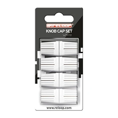 Imagen de Reloop KNOB CAP Set WHITE 8 tapones de perilla, revestimiento goma para un agarre firme, compatible con la mayoría los mezcladores y controladores DJ, blanco,