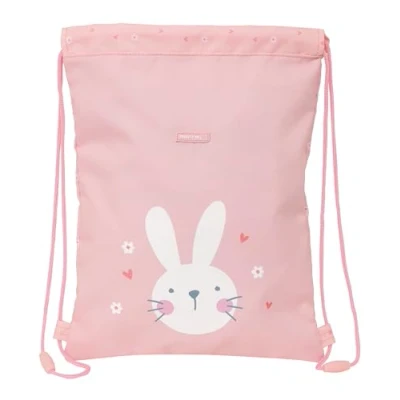 Imagen de Safta PREESCOLAR BUNNY Mochila Saco Plano Junior, Fácil Limpieza, Mochila, Ideal para Niños de Diferentes Edades, Cómoda y Versátil, Calidad Resistencia, 26x1x34 cm, Color Rosa