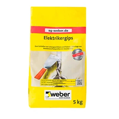 Imagen de WEBER Electrikergips 5 kg endurecimiento rápido, fraguado y muy blanco para uso en interiores Yeso construcción de modelado Hobby