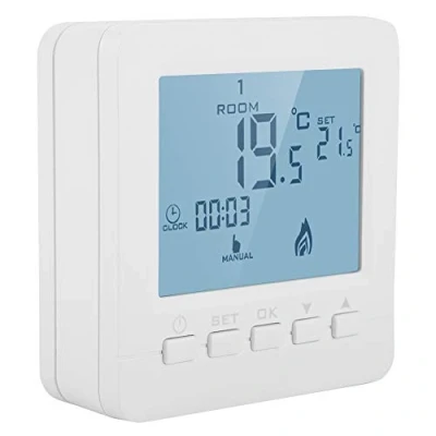 Imagen de Termostato Digital para Caldera, Inteligente programable, programable Pantalla LCD Controlador de Temperatura 5A Caldera Gas Pared