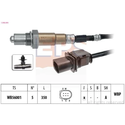 Imagen de EPS 1.998.494 Sonda lambda con material de fijación térmico, plana, banda ancha, Rosca engrasada OPEL: Corsa D Hatchback