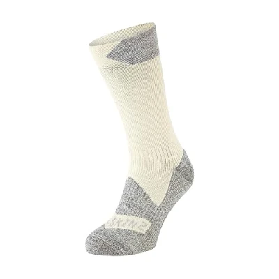 Imagen de SEALSKINZ Raynham Calcetín de media caña impermeable para todas las estaciones, beis/gris piedra, S