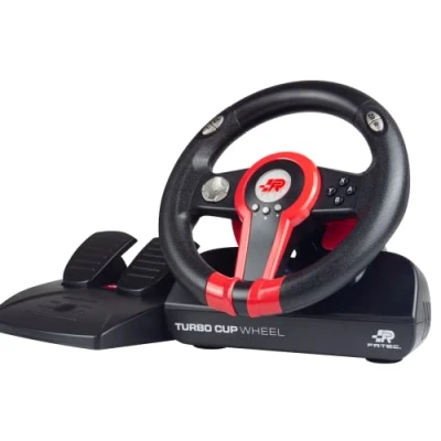 Imagen de Volante FR Tec Switch Turbo Cup Wheel, Base con Pedales, Para PC; Nintendo Switch™, OLED™, Negro y rojo