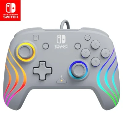 Imagen de Mando Nintendo Switch PDP Afterglow Wave Wired Controller, Para Switch, Con cable, Gris